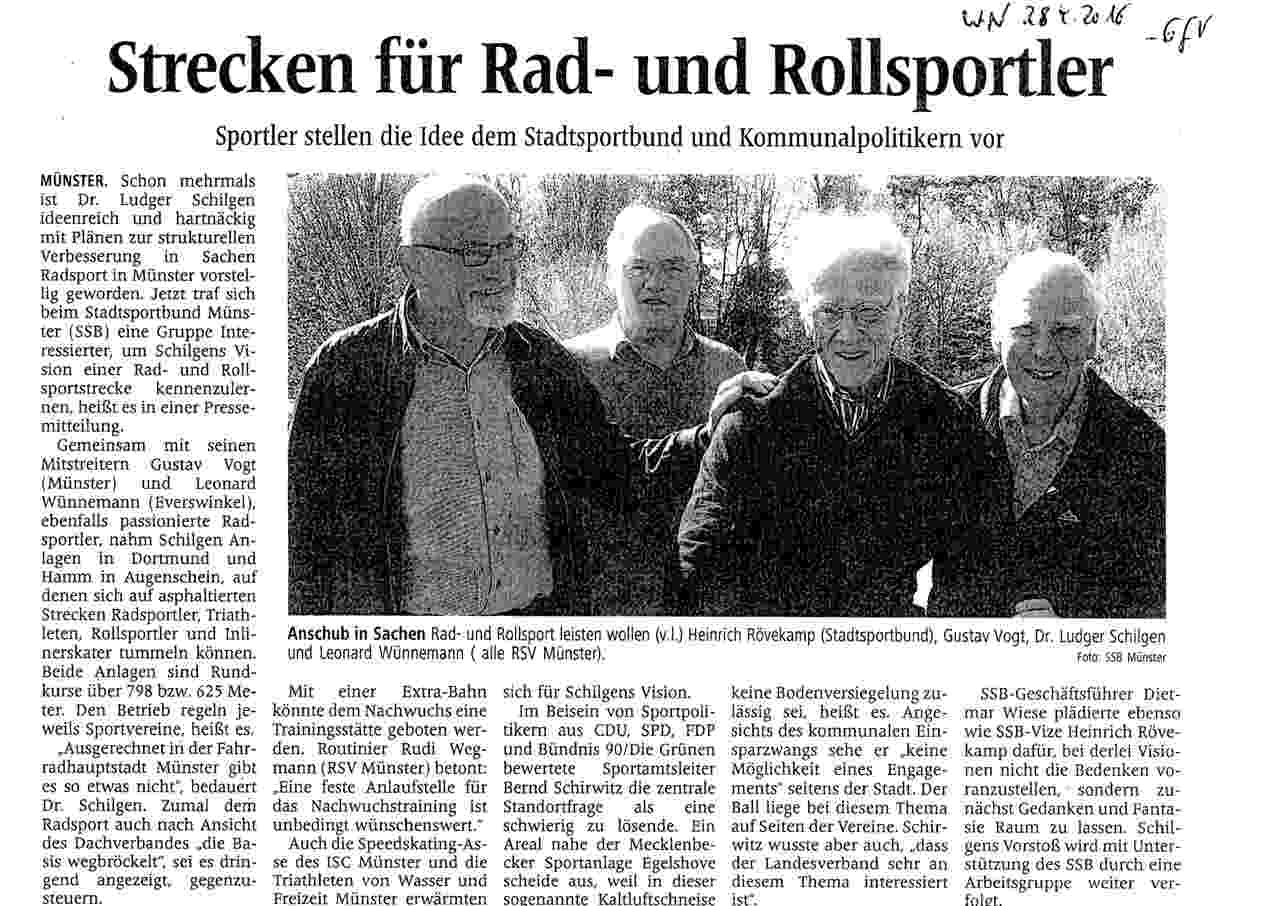Radsportbahn und Rollbahn f&uuml;r M&uuml;nster